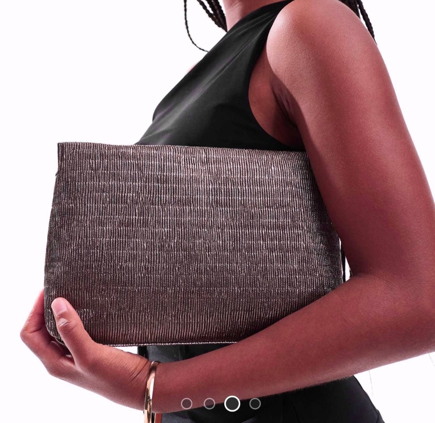 Gunmetal Silver Clutch