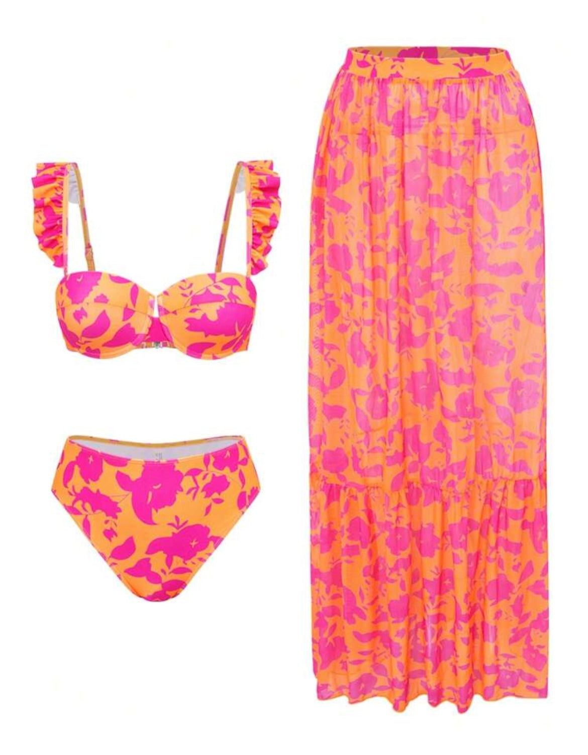 Zš3pcs Orange/Pink Set