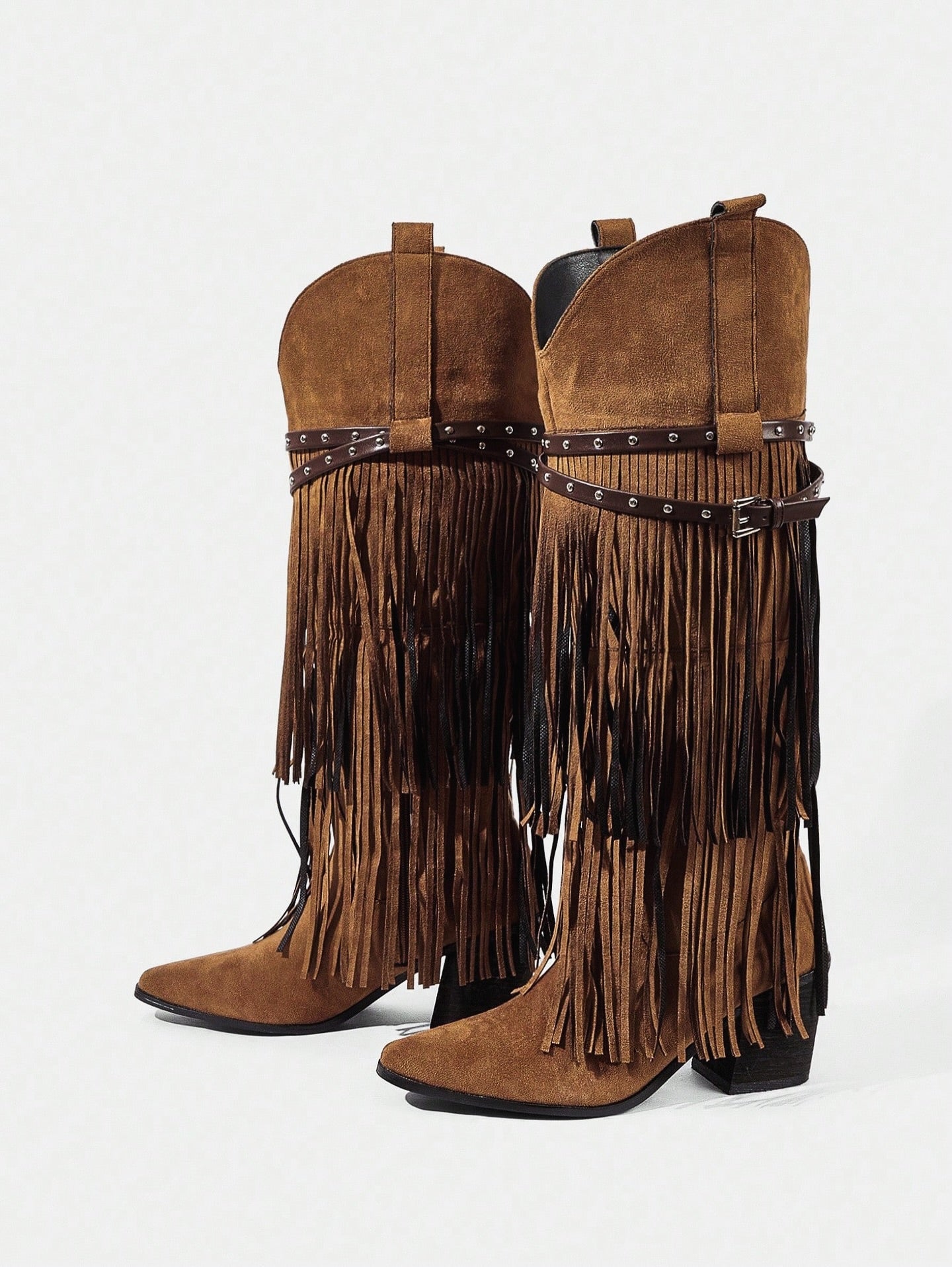.NEW Boho Fringe Suede Boots