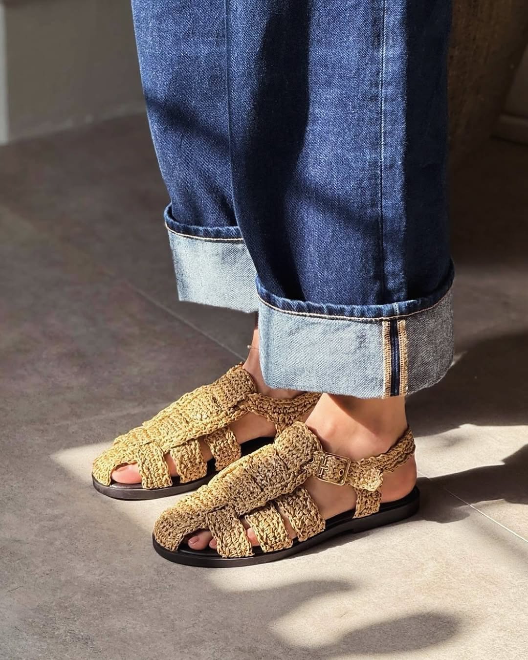 .NEW Ramona Straw Knit Sandals