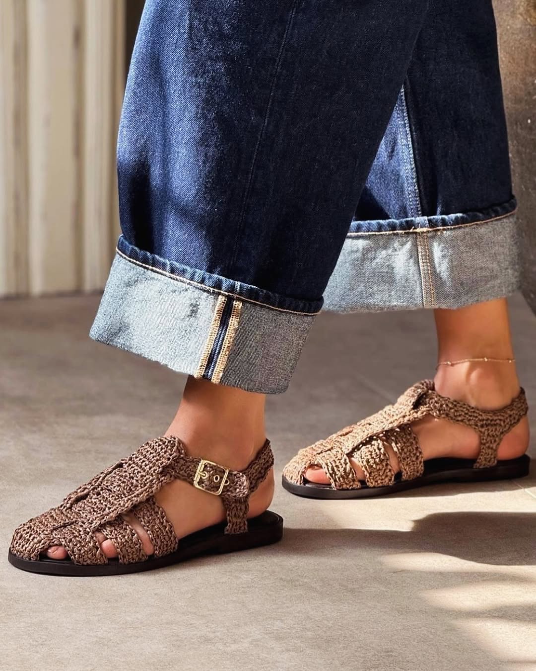 .NEW Ramona Straw Knit Sandals