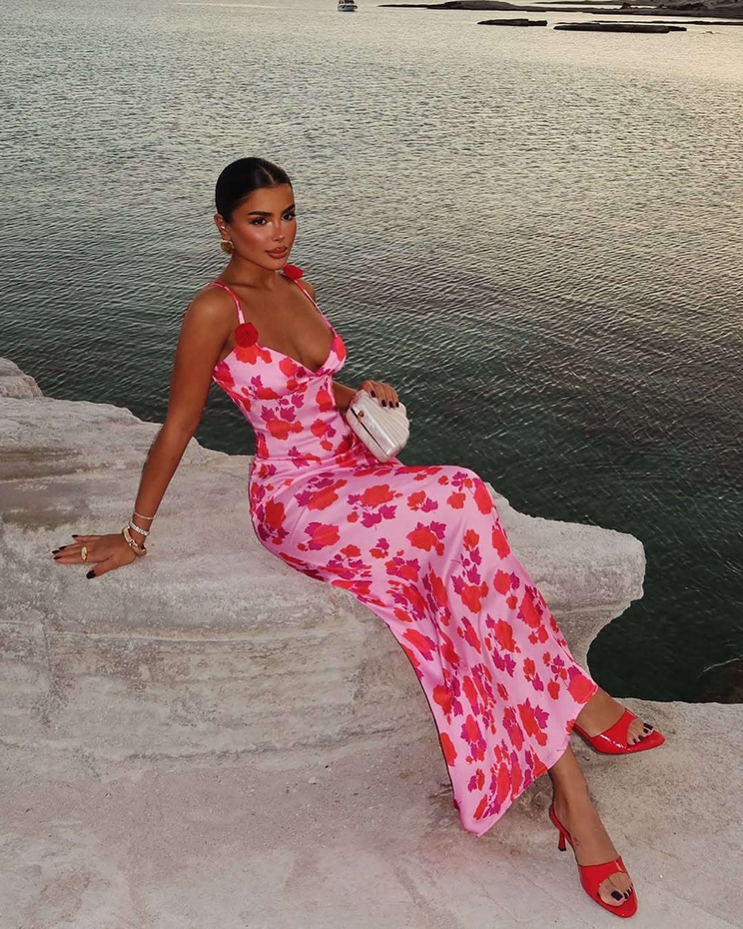 Satin Floral Dress