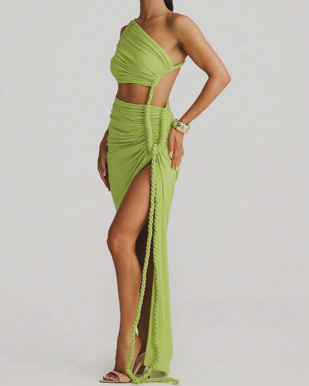Braided Green Dress