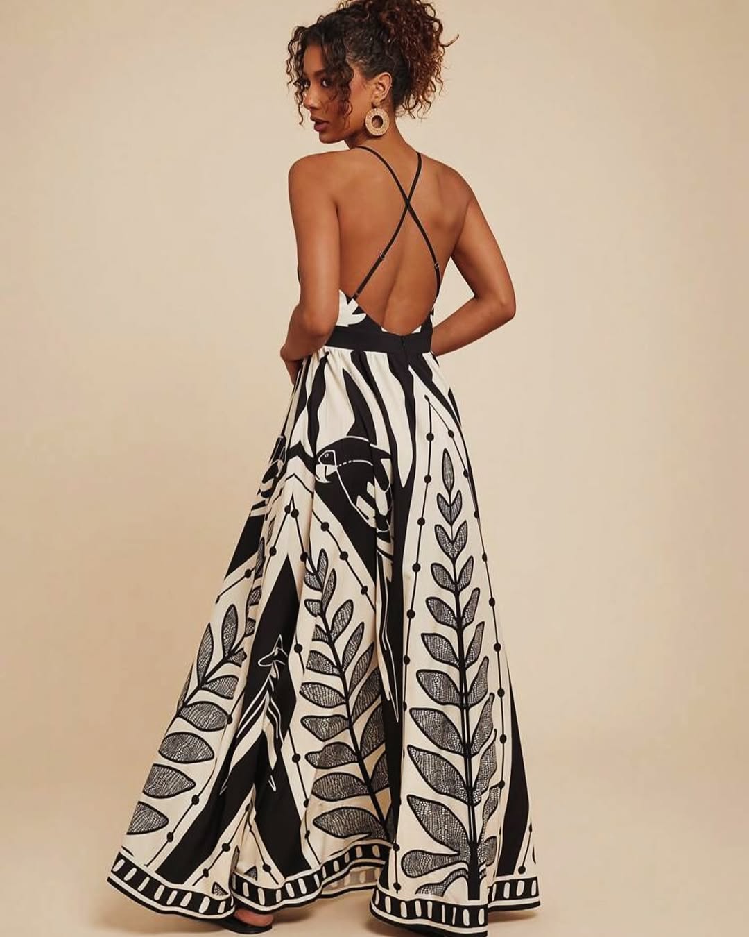 B/W Tropical Dress