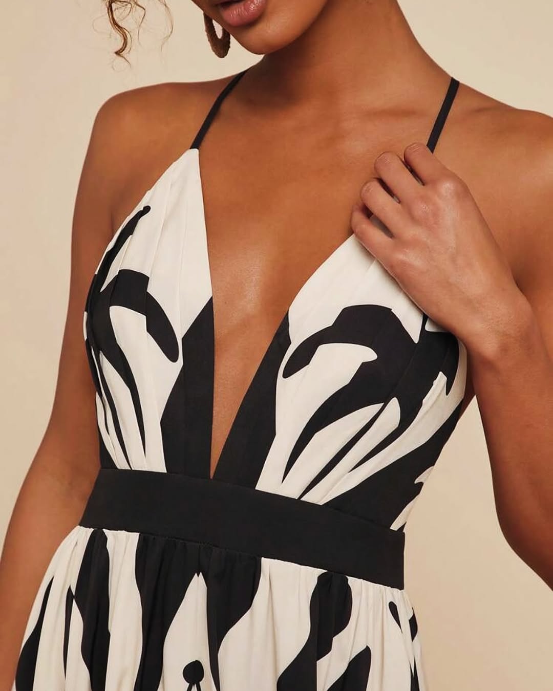 B/W Tropical Dress