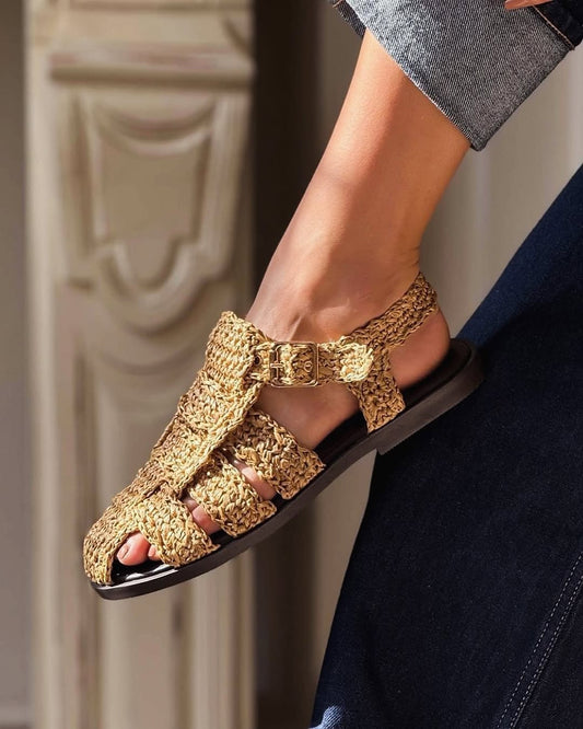 .NEW Ramona Straw Knit Sandals