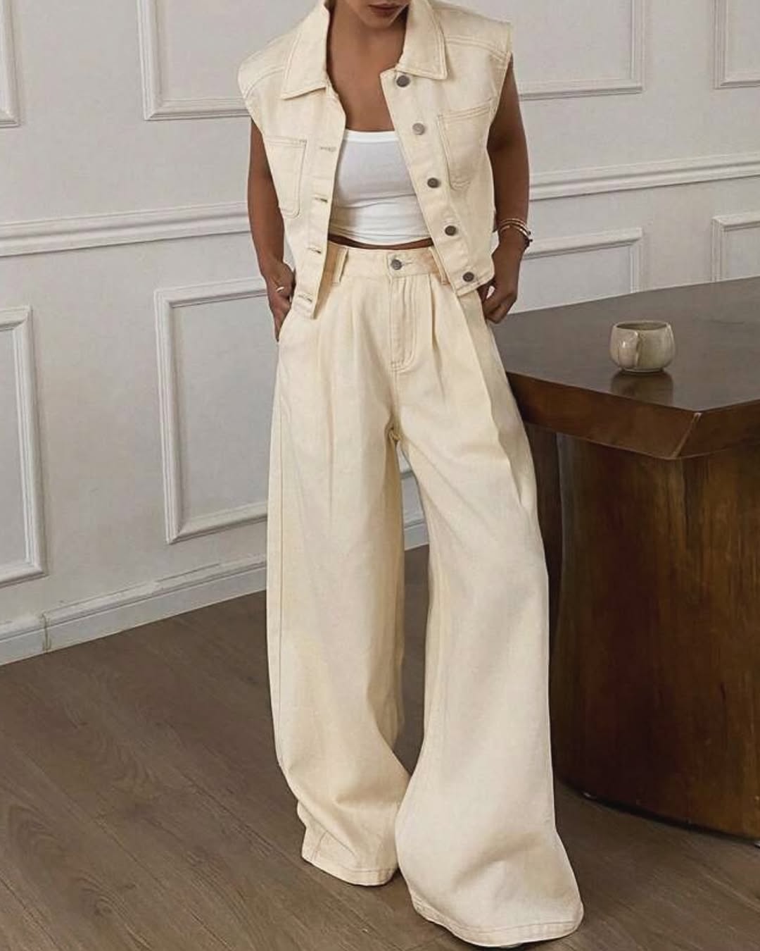 Denim Offwhite Set