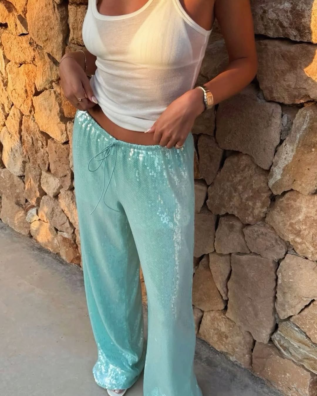 .Trendy Sequined Pants