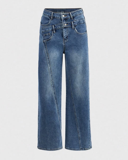 Asymmetric Waistband Denim