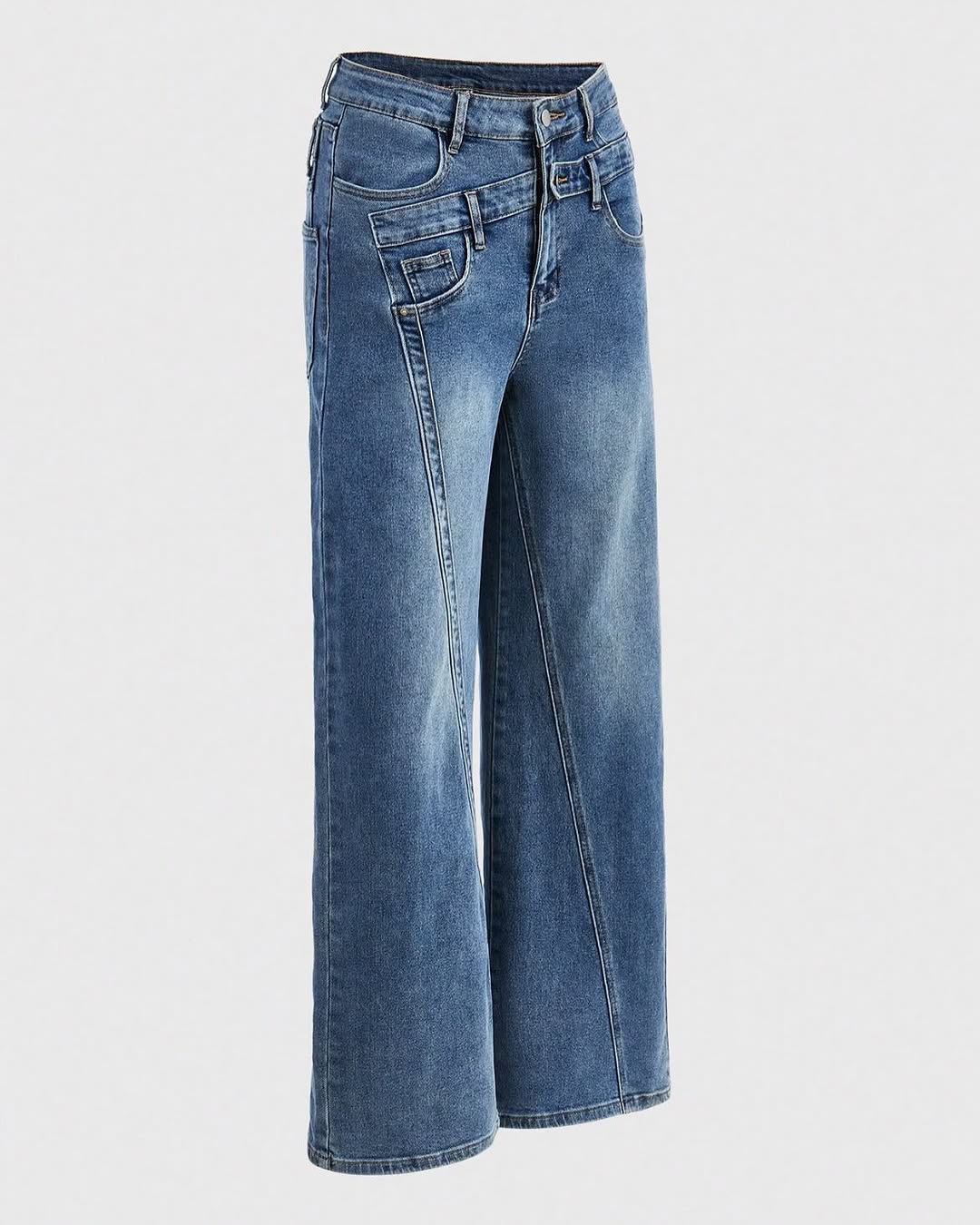 Asymmetric Waistband Denim