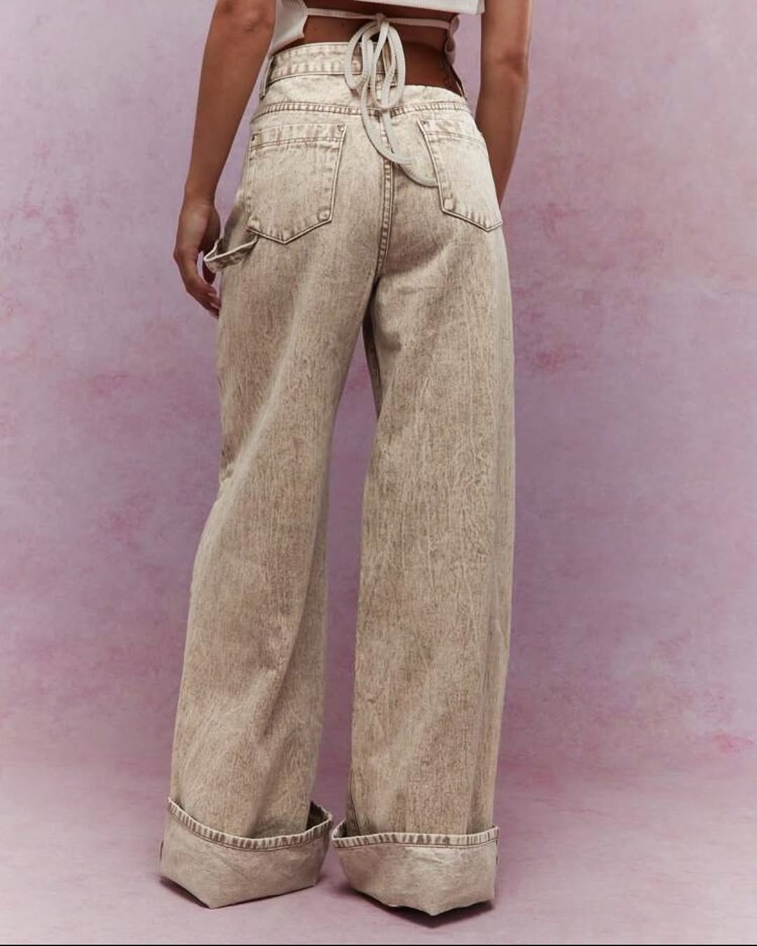 Beige Denim Pants