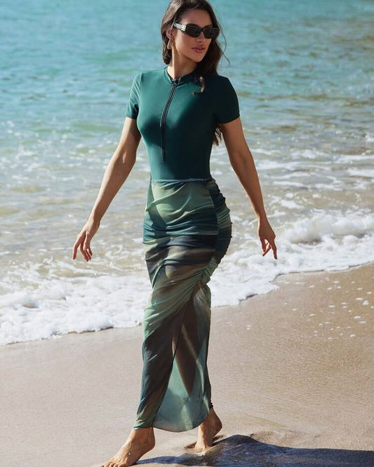 2pcs Green Shorts Set